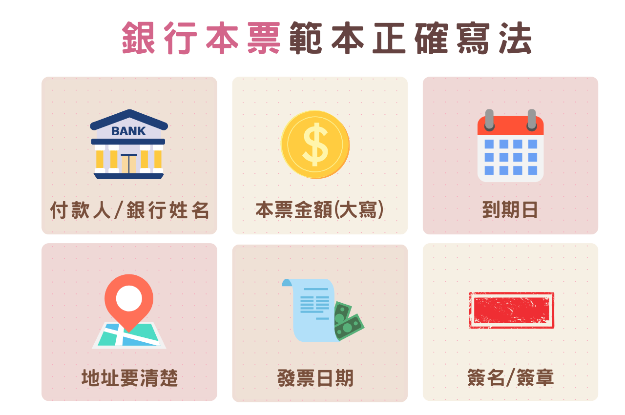 銀行本票範本正確寫法